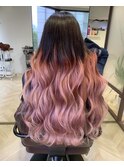 ダメージレス美髪グラデーション×ペールピンク