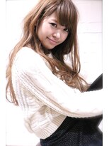 ホラン(HoLan)&nbsp;【HoLan】斜めバングxルーズカールx耳かけlong☆vintegeベージュ