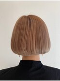 ミニボブ×ミルクティーベージュ【ブリーチ2回】