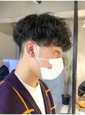 波巻きパーマ/刈り上げマッシュ/フェードスタイル/無造作パーマ