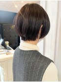 福山人気髪質改善酸性ストレート春艶髪美髪丸みショートボブ30代