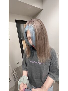アレンヘアー 函館店(ALLEN hair) フェイスフレーミング(水色×ベージュ)