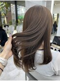 ◎ 美髪カールシアーカラーピンクブラウンロングセミディ