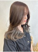 透明感カラーオリーブアッシュ×インナーカラー＊くびれヘア