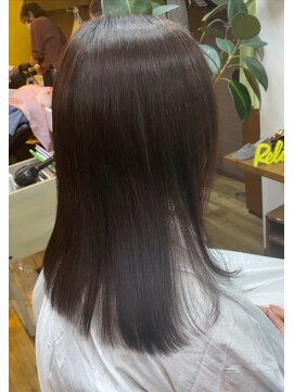 美容室 笑顔 髪質改善カラー/ミディアムロング