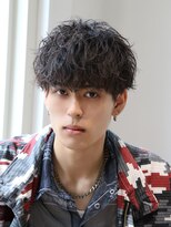 ネイビー(NAVY)&nbsp;ソフトツイストスパイラルパーマ 刈り上げマッシュ