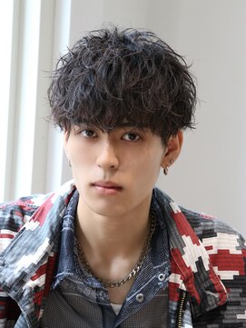 ネイビー(NAVY) ソフトツイストスパイラルパーマ 刈り上げマッシュ