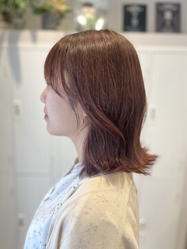 シュク 高円寺(SYUK) ピンクブラウン/外ハネボブ/顔周りカット/SYUK高円寺【青木】