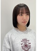 【寺本】シンプルボブぱっつん前髪シアーバング