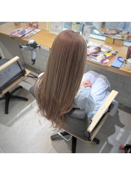 ミエルヘアーエスト 新宿店(mielhair est) 初ブリーチ　ミルクティーカラー　デザインカラー