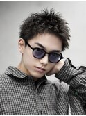 心斎橋スパイキーパーマビジネスヘアフェザーショートパーマ緩め