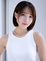 エインアンリー 明治神宮前(AIN.ANLY.)&nbsp;3ぱっつん前髪流し前髪鎖骨ミディアムボブ耳かけボブパーマ小顔