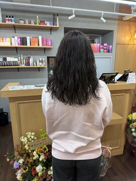 ヘアースペースブルーム プリュス 石橋店(HAIR SPACE BLOOM plus) 髪質改善パーマ/顔周りレイヤーカット/オリーブカラー/白髪ケア