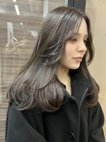 ヌープヘアーアイス(NUUP.hair ici)&nbsp;ブリーチなしカラー◎春の透明感オリーブベージュ/20代30代