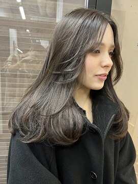 ヌープヘアーアイス(NUUP.hair ici) ブリーチなしカラー◎春の透明感オリーブベージュ/20代30代