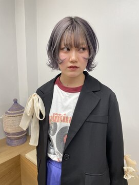 バド(bado) gray × purple design color & layer cut