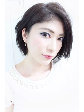 ディー(dee) dee ネイビーブラック×ウェットかきあげバング