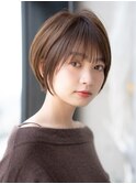 ★ワンレンボブルフ黒髪ネビージュ小顔ぱっつん前髪ウルフパーマ
