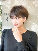 前髪ありショートボブ/ショートヘア/ひし形ショート30代40代50代