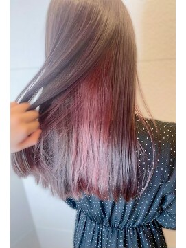 ヴィラ 川西店(Villa) 20代30代40代ストレートインナーカラーピンクアッシュ美肌