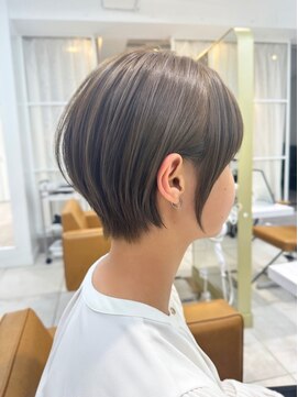 レイリー 原宿 表参道(Rayreee) 大人可愛い丸みショート/透明感カラーオリーブグレージュ