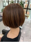 斜めバング/グレージュカラー/デザインカラー/眉毛/銀座/東銀座