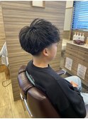メンズ無造作フェード束感ツイストスパイラルショートストリート