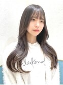 レイヤーカット×韓国ヘア×くびれ巻き×グレージュカラー