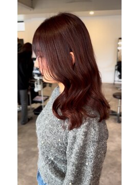 ナンバー(number+) 20代30代40代大人可愛い韓国ヘアピンクレッド艶カラー