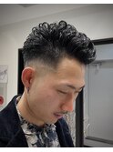 かきあげパーマスタイル