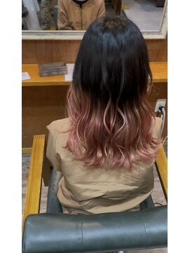 ヘアーサロン アトリエ(Hair salon ATORIE) ブリーチカラーピンクベージュグラデーション