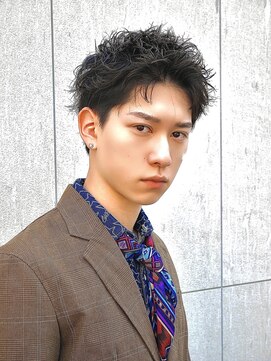 メンズフィール 南森町(MENS FEEL) ◆スペインカール/スパイキーショート/ブルーブラック/南森町