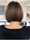 ハイライトバレイヤージュダブルカラーショートカット30代40代