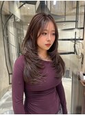10代20代お洒落ザクザクレイヤーカット透明感グレージュカラー