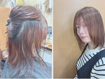 シンラヘアー(SINRAhair)の写真/【白髪の悩みを解決！】専属スタイリストが担当◇髪に優しい薬剤でダメージレスにカラーを楽しもう♪