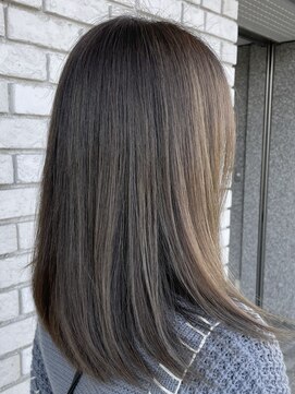 オーガニックエコ 川越(organic+eco) 30代40代夏カラー◎オリーブベージュハイライト×ロングレイヤー