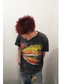 メンズ赤髪ショート