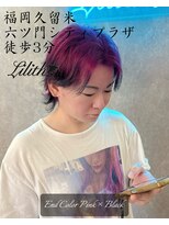 リリス(Lilith)&nbsp;メンズ/エンドカラーピンク×ブラック/色持ち◎/福岡久留米
