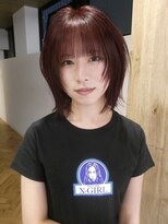 ディーン ジュスィ 栄店(DEAN JECY)&nbsp;ダブルカラーで作るワインレッド×レイヤーボブ