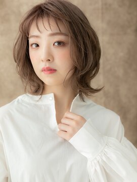 カバーヘア ブリス 志木南口駅前店(COVER HAIR bliss) ミルクブラウンブリーチなしくびれヘアネオウルフカット20代W