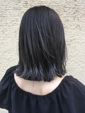 コレットヘア(Colette hair) きりっぱなしボブ×透け感ネイビーブルー