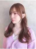 顔まわり_グレージュカラーボブウルフココアベージュ_ba411581