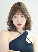 エアリーロング 美髪 ピンクブラウン 切りっぱなしボブ