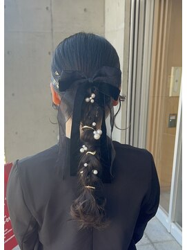 オーガニック ライフ 若葉 鶴ヶ島(organic+life) 20代30代大人可愛いお呼ばれスタイル編みおろしグレージュ