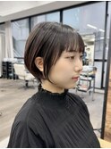 横顔美人ショート 似合わせカット 熊本丸みショート 右田莉奈