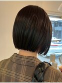 ボブ　ミルクティーベージュ　艶髪　髪質改善カラー　ショート
