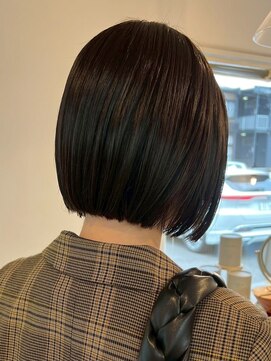 ミルヘアデザイン(mil hair design) ボブ　ミルクティーベージュ　艶髪　髪質改善カラー　ショート