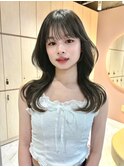 くびれ巻き　顔まわりレイヤー　レイヤーカット　韓国ヘア