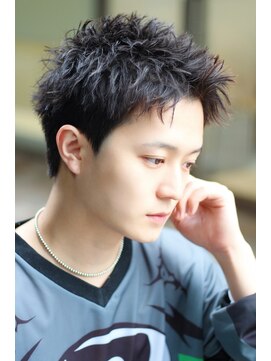 クーエフー(coo et fuu) ボックスショート春夏ヘアメンズヘアスパイキーショートパーマ