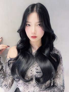 アルバム 池袋(ALBUM) 顔周りレイヤー韓国ヘアロング暗めカラー_F40786